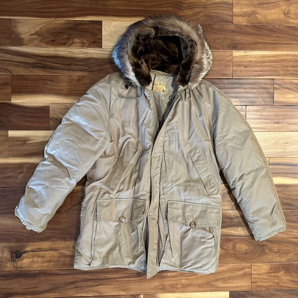 Arctic Jackets & Blazers - Woods Bag & Canvas Vintage Down Insulated Fur Lined Hood Winter Jacket size XL